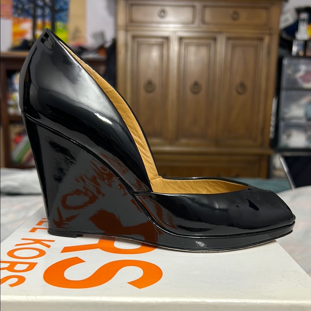 Michael Kors Black Wedge Pumps